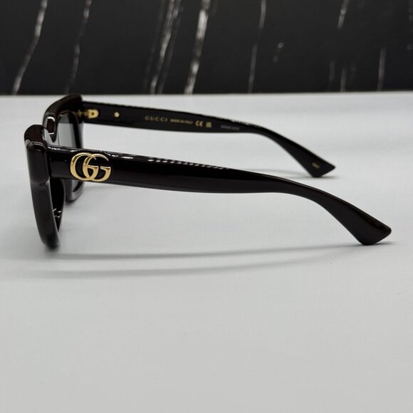 NEW GG1828S 004 GUCCI SHINY SOLID BROWN WOMEN GUCCI SUNGLASSES main image 5